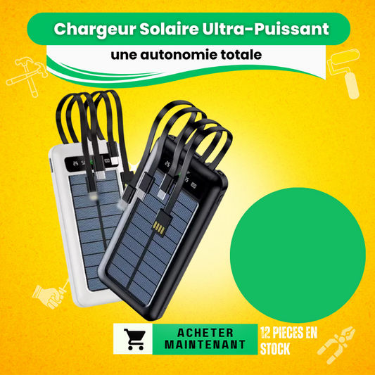 chargeur solaire avec câble intégré haute Capacité ( Garantie 03 mois )