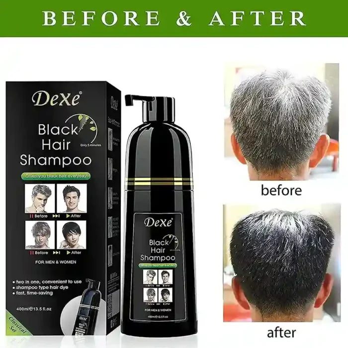 Shampoing colorant pour cheveux noirs à triple action