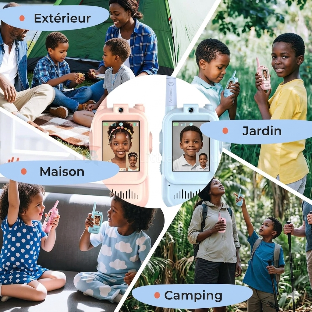 🎉 Talkie-Walkie Vidéo pour Enfants – Communiquer, Jouer et S’amuser ! – Caméra & Écran – Lot de 2