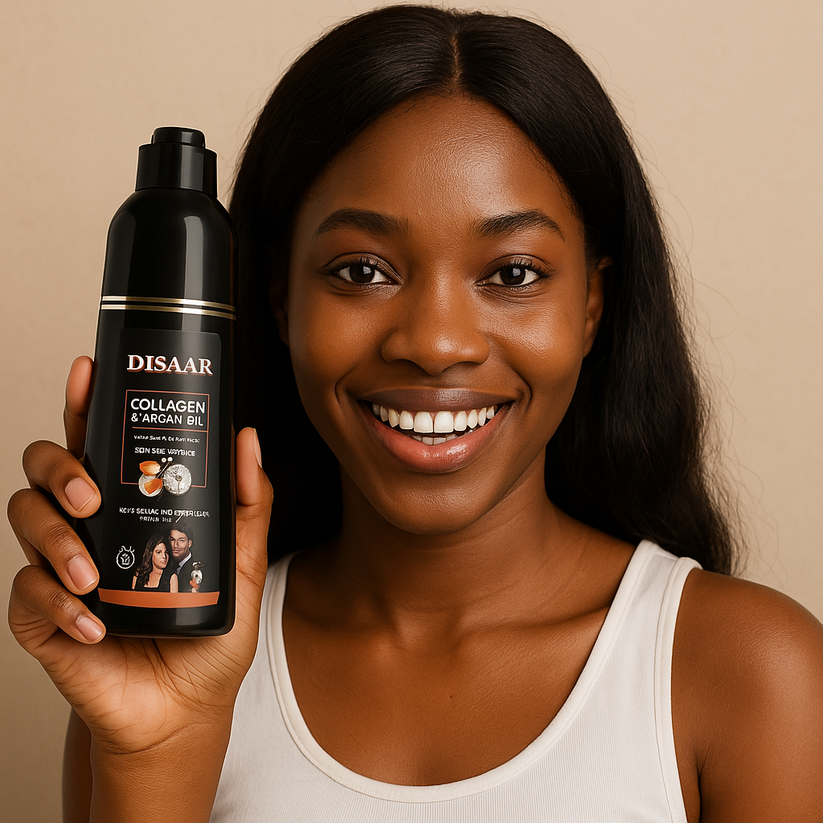 Shampooing Colorant d'huile d'argan pour éliminer les Cheveux et Barbe Gris ( Homme & Femme)