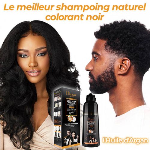 Shampooing Colorant d'huile d'argan pour éliminer les Cheveux et Barbe Gris ( Homme & Femme)