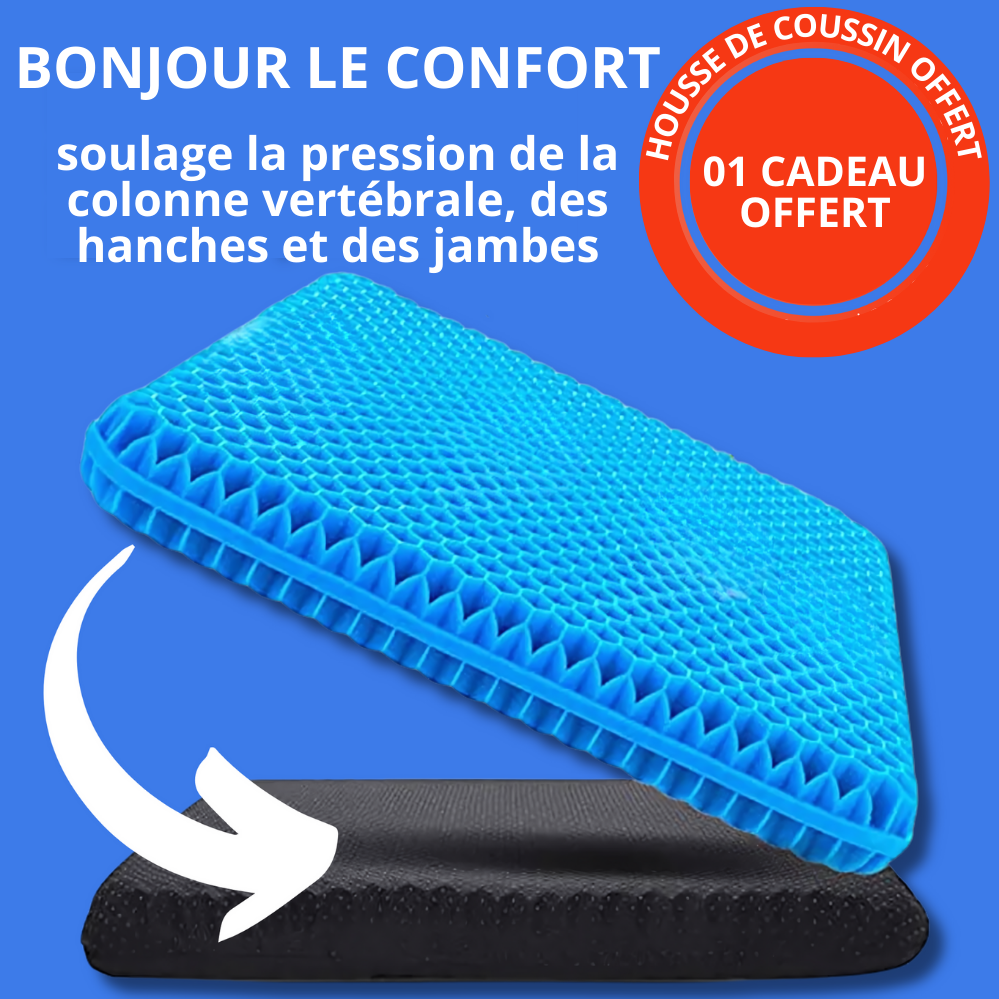 Coussin de siège en gel  | Housse de Coussin OFFERTE