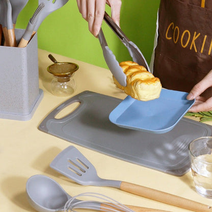 Ensemble 19 Pièces de Couteaux et Cuillères à Soupe Antiadhésifs en Silicone