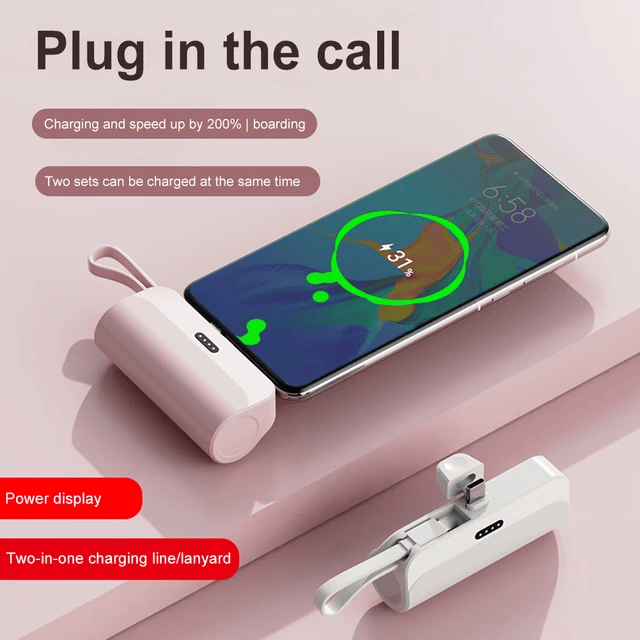 MINI BATTERIE DE SECOURS DE POCHE 5000mah pour Iphone et Android type C