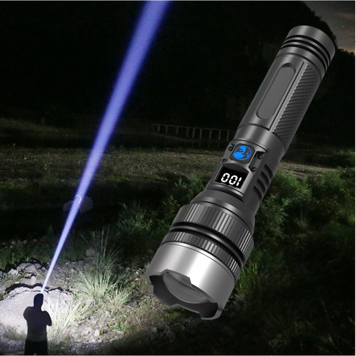 Lampe De Poche Rechargeable Ultra-Lumineuse avec power Bank intégré et Faisceau Réglable( 5000 mAh , 4 jours d'autonomie)