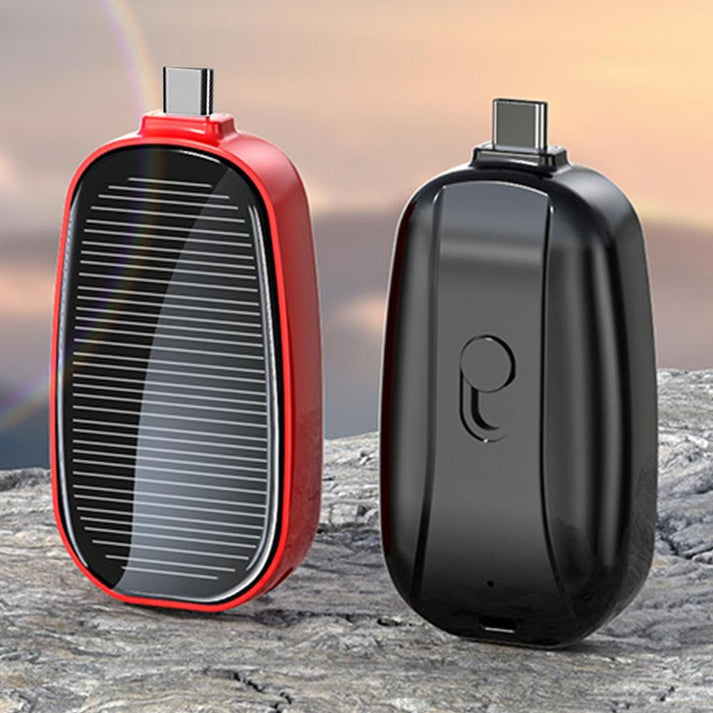 Mini Power Bank avec Porte-clés Solaire ( Disponible version iPhone ou Version Android)