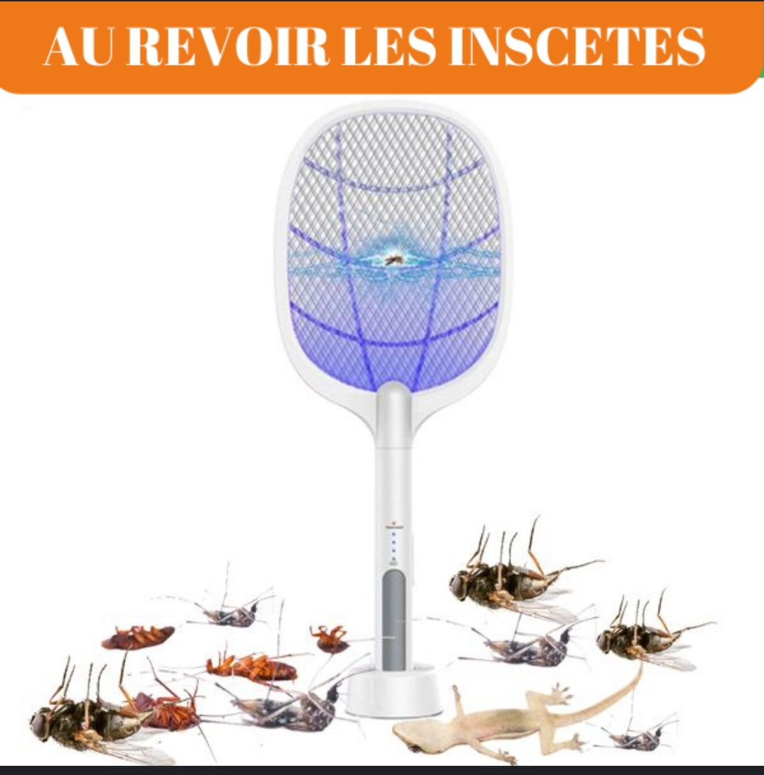 Raquette Electrique Rechargeable Anti-Moustique et Insectes