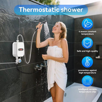 Chauffe-eau Instantané sans Réservoir - Design Compact avec Contrôle de Température Numérique pour Économie d'Énergie ⚡🚿