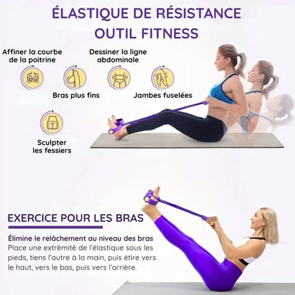 Kit Bandes de Résistance Fitness avec Pédale & Sangles Cheville ( Homme & Femme )