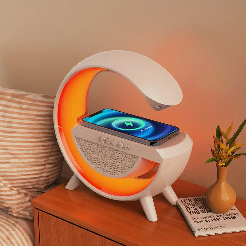 Lampe de haut-parleur de chargement sans fil LED en forme de G