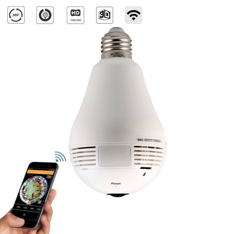 Caméra Ampoule Panoramique WiFi 360° HD