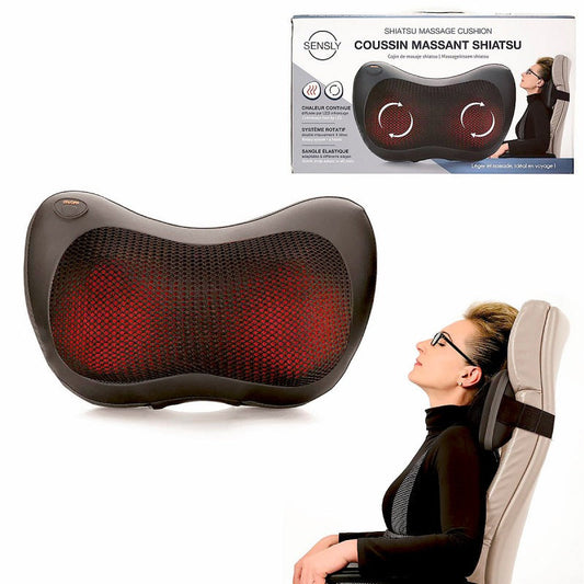 Coussin massage multifonction 4 têtes shiatsu