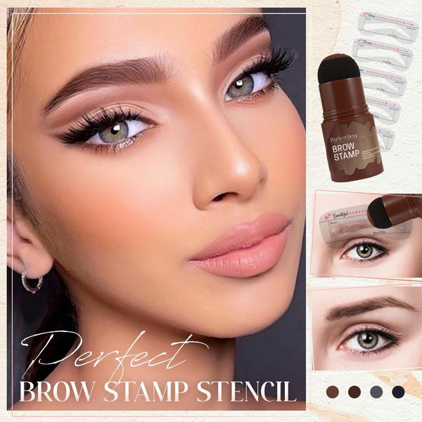 Tampon à sourcils + 5 pochoirs &  brosses à sourcils (Garantie 30 Jours )