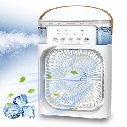 MINI CLIMATISEUR VENTILATEUR 5 EN 1 PORTABLE LED LUMINEUX (27cm x 10cm x 21cm)