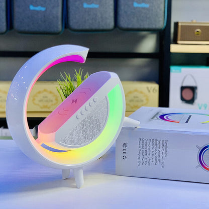 Lampe de haut-parleur de chargement sans fil LED en forme de G