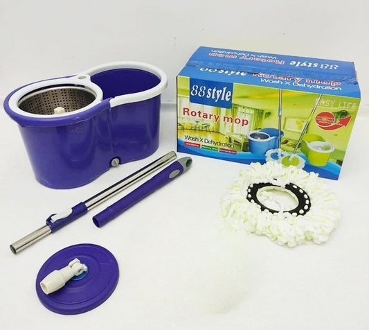 Seau essoreuse PREMIUM avec kit mop-serpillière  en microfibres