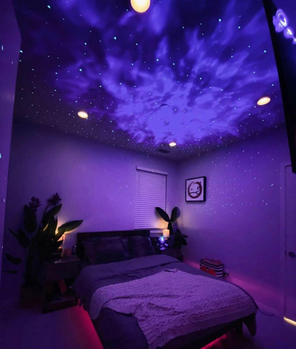 Projecteur d'étoiles Galaxy avec veilleuse audio Bluetooth pour chambre à coucher, LED 360°, télécommande