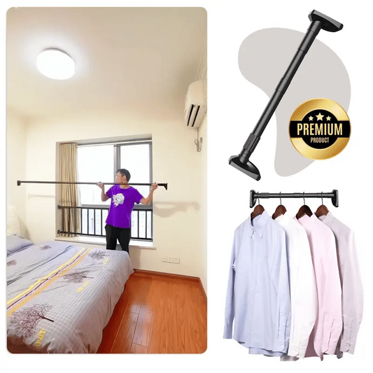 Tringle extensible pour vêtements et rideaux sans perçage