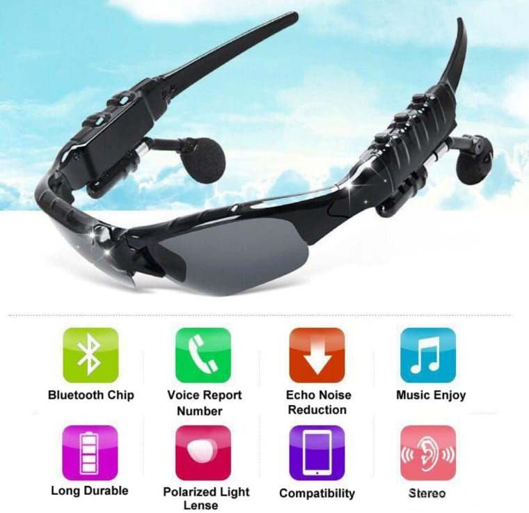 Lunette Bluetooth intelligente sans Fil avec Ecouteurs