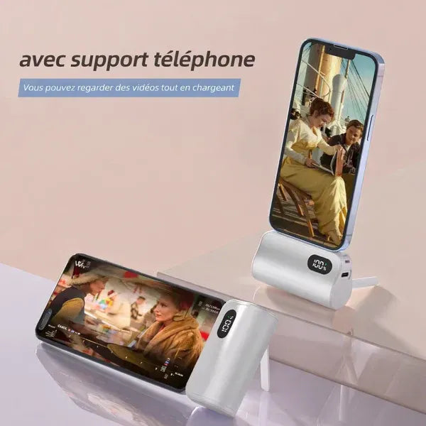 Mini PowerBank Ultra-Compact ( 02 bouts Compatible Iphone et Android Type C) Plus Jamais en Panne de Batterie