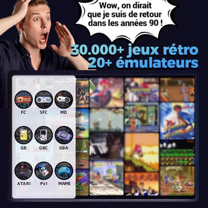 Console de jeu double rétro noir et blanc pour la maison - Revivez l'époque des salles d'arcade
