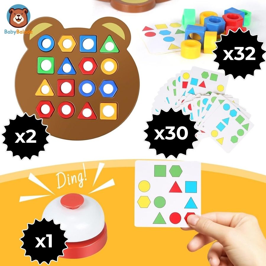 Jeu D'association Formes Géométriques et Couleurs ( DUO- ON PEUT JOUER À DEUX)