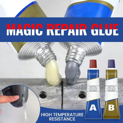 Colle métallique de réparation Ultra résistante  A + B pour colmatage et soudage