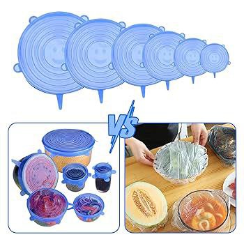 Couvercle silicone extensible | 02 Lot de 6 couvercle ( 12 couvercle )| EcoloCouvercle™