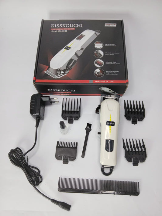 Tondeuse Électrique Rechargeable GM-6018 – Blanc