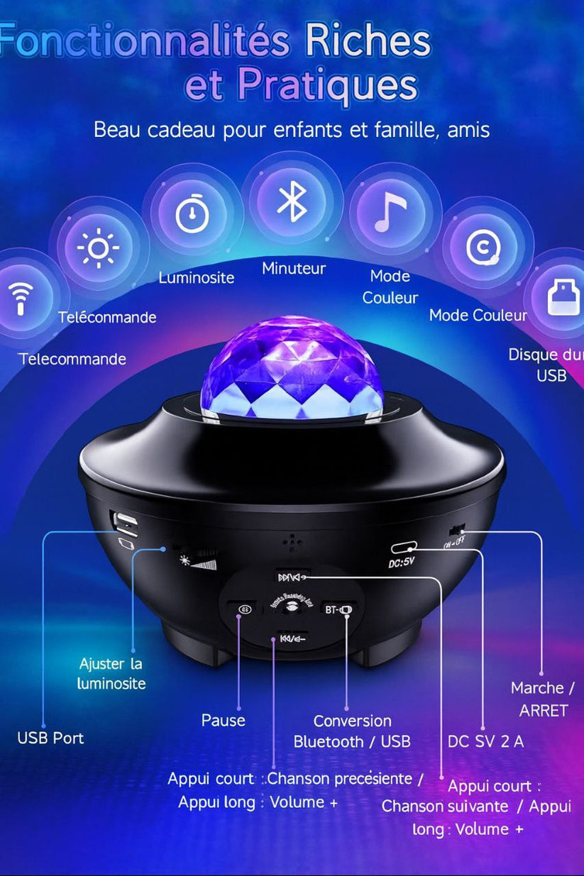 Projecteur LED galaxie Bluetooth/ ciel étoilé avec télécommande