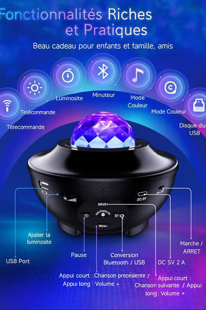 Projecteur LED galaxie Bluetooth/ ciel étoilé avec télécommande