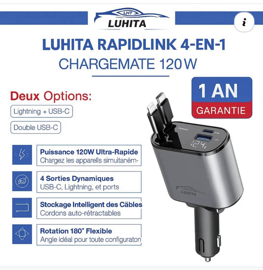ADAPTATEUR™  DE CHARGEUR DE VOITURE 4 EN 1 LUHITA™