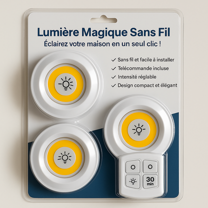 Pack De 3 Lampes LED ( A piles)  Sans Fil Télécommandées