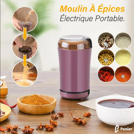 Mini Moulin à Grains Electrique Ultra Puissant 200W(Café, Epices, Riz..)