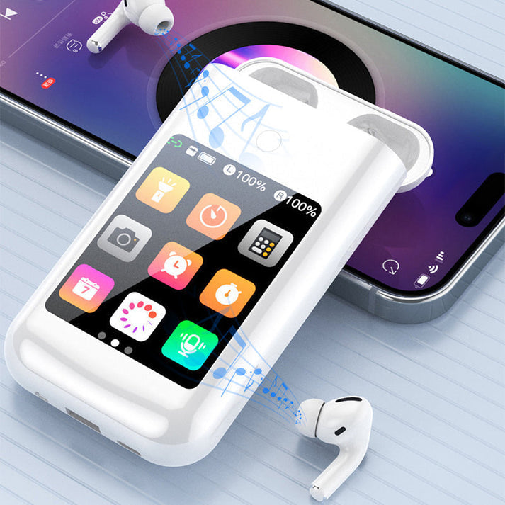 📱  Écouteurs Bluetooth avec Power bank™ 3-in-1  connecté portable 3 en 1 multimédias ( Power Bank Ecouteurs Bluetooth Ecran Tactile HD)