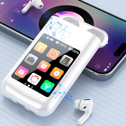 📱  Écouteurs Bluetooth avec Power bank™ 3-in-1  connecté portable 3 en 1 multimédias ( Power Bank Ecouteurs Bluetooth Ecran Tactile HD)