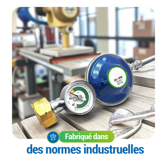 GAZCONTROL™ - Détendeur intelligent de gaz avec manomètre de sécurité ( Raccord de qualité offert 1 mètre offert)
