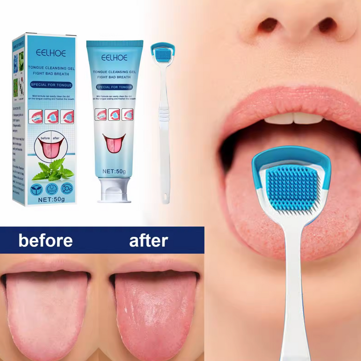 Kit Hygiène Buccale Nettoyant pour langue ( Gel et Brosse Inclus + Livraison gratuite)