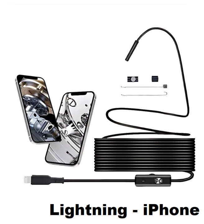 🔎 Caméra endoscopique Plug-and-Play ( 5m de longueur ) – Compatible avec Android, iPhone et iPad pour une connexion directe