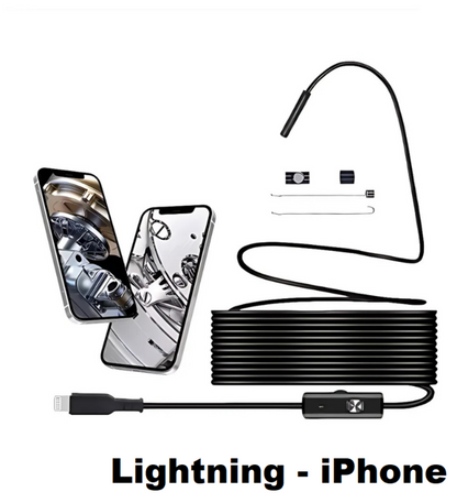 🔎 Caméra endoscopique Plug-and-Play ( 5m de longueur ) – Compatible avec Android, iPhone et iPad pour une connexion directe