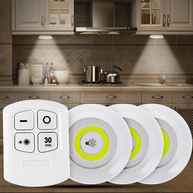 Pack De 3 Lampes LED ( A piles)  Sans Fil Télécommandées